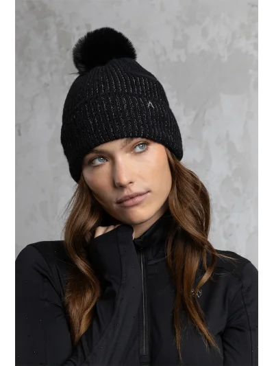 Gorro con pompón en negro (Black) - Anky
