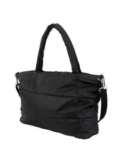 Bolsa/Bolso de mano  acolchado con cremallera color negro-Anky