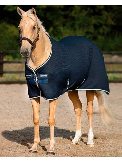 Couverture technique de séchage rapide bleu marine avec système Techni Waffle pour cheval - Rambo