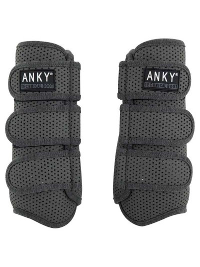 Lot de 2 protections de dressage gris (dove) avec brillances à l'intérieur des perforations modèle Climatrole - Anky