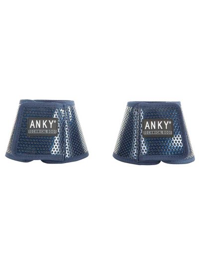 Lot de 2 cloches en vernis bleu marine (estate blue) pour cheval et poney - Anky