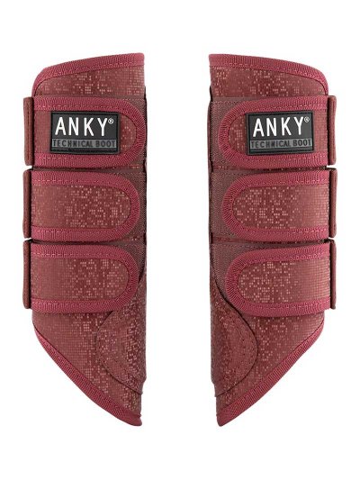 Lot de 2 protections pour doma bordeaux (tawny port) avec effet cristaux pour cheval (cob et/ou full) - Anky