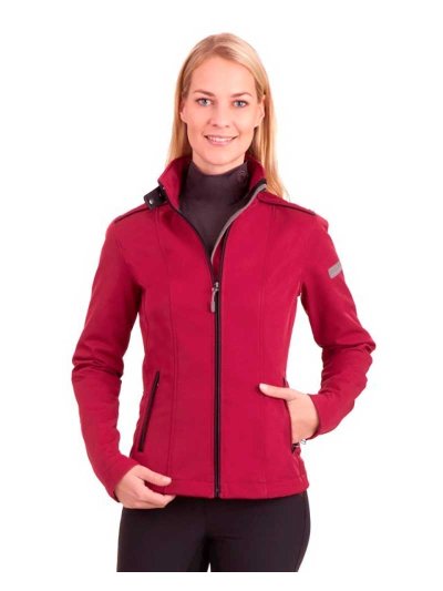 Veste softshell bordeaux (ruby) avec interior de fourrure pour femme - Anky