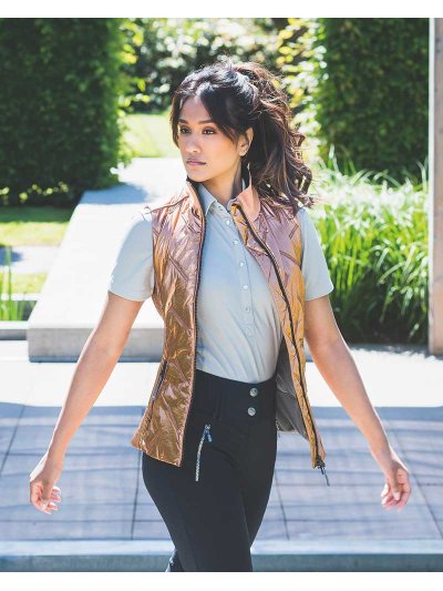 Gilet fin matelassé orange metalizado/cuivre brillant (copper) pour femme - Anky