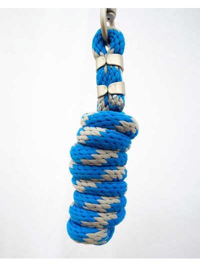 Licol d'écurie et longe bleu (cossack blue) et gris pour poney - ANKY - imagen 3