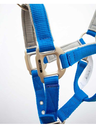 Licol d'écurie et longe bleu (cossack blue) et gris pour poney - ANKY - imagen 2