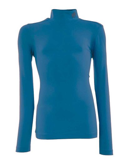 T-shirt technique d'entraînement à manches longues bleu turquoise pour fille - Anky