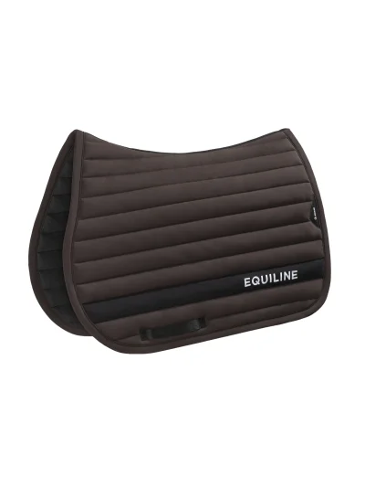 Ensemble tapis de selle et bonnet technique marron foncé (Coffee Bean) avec logo brodé EQCRISCE - Equiline