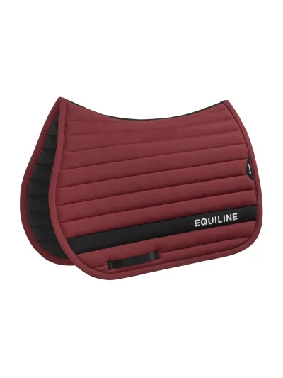 Ensemble tapis de selle et bonnet technique rouge (Alpine Plum) avec logo brodé EQCRISCE - Equiline
