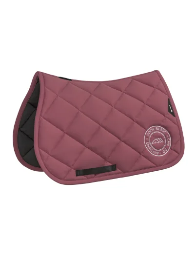 Set de sudadero acolchado en rombos y orejeras rosa (Daybreak) para pony con logo bordado EQPERRY - Equiline