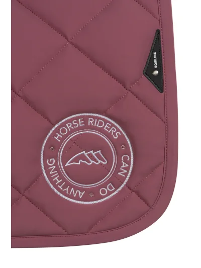 Set de sudadero acolchado en rombos y orejeras rosa (Daybreak) para pony con logo bordado EQPERRY - Equiline - imagen 3