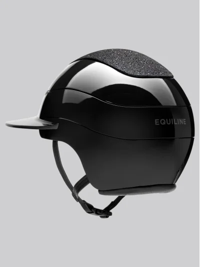 Casco de equitación con top de Swarovski y visera negro Xanto - Equiline - imagen 4