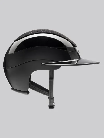 Casco de equitación con top de Swarovski y visera negro Xanto - Equiline - imagen 3