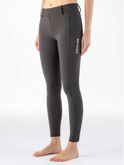 Mallas color gris oscuro con bolsillos laterales (full grip) para mujer- Equiline