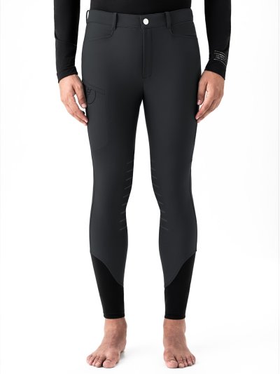 Pantalones negros (grip rodilla) con bolsillo lateral con cremallera para hombre - Enkask - Equiline