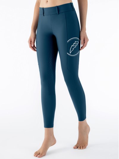 Mallas azul turquesa con bolsillo lateral (full grip) para mujer - Evrafh - Equiline
