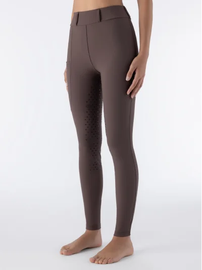 Leggings de montar Full Grip de cintura alta Marrón cacao para mujer EQEVRAFH - Equiline
