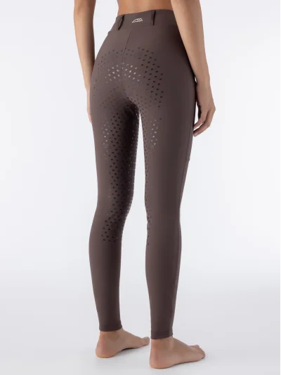 Leggings de montar Full Grip de cintura alta Marrón cacao para mujer EQEVRAFH - Equiline - imagen 2