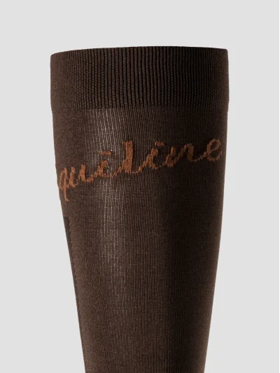 Calcetines altos de equitación marrón cacao para mujer EQGREG - Equiline - imagen 2