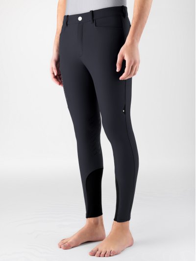 Pantalones negros de invierno (grip rodilla) y bolsillo lateral con logotipo estampado para hombre Crunock - Equiline