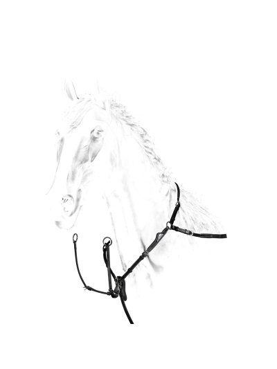 Bricole de saut à double réglage noir pour cheval - Equiline