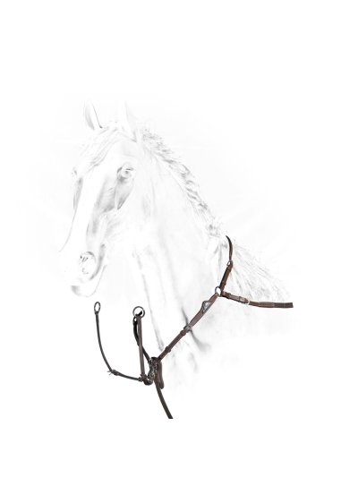 Bricole de saut à double réglage marron foncé pour cheval - Equiline