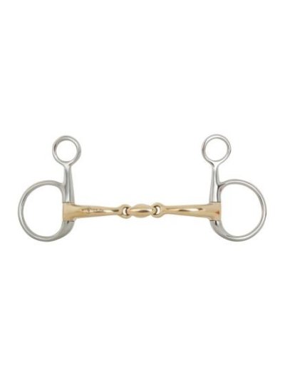 Bocado de doble articulación (baucher) contacto suave 12 mm Mejillas 110 mm - BR
