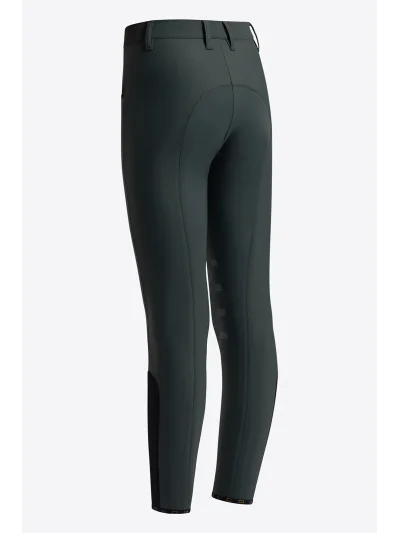 Pantalones de montar verde oscuro (Deep Forest) junior unisex de tejido bonded con grip en rodilla - RG - imagen 2