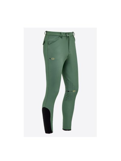 Pantalons d'équitation vert (grip aux genoux) pour homme - RG