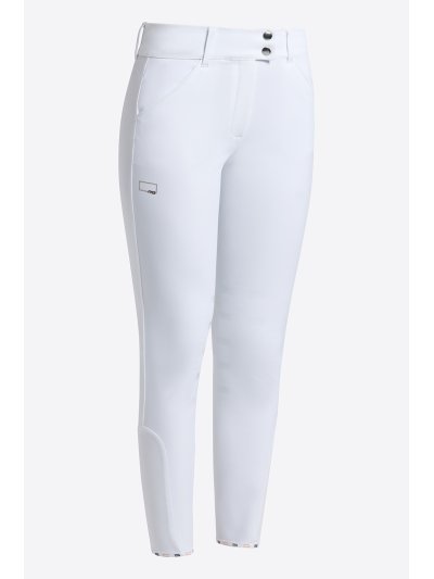 Pantalones de montar a caballo blancos de cintura alta (grip rodilla) para mujer - RG