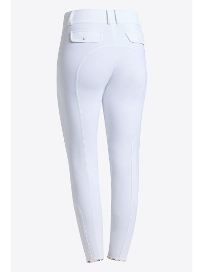 Pantalones de montar blancos de cintura alta con bolsillo para mujer - RG - imagen 2