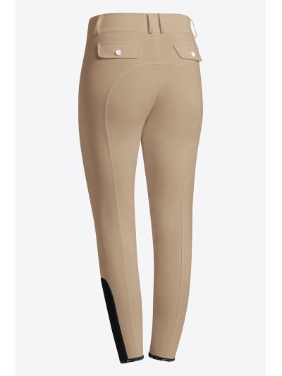 Pantalones de montar beige de cintura alta con bolsillo para mujer - RG - imagen 2