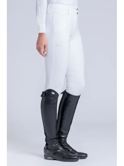 Pantalones de montar de cintura alta blancos full grip con brillantes para mujer - RG - imagen 2