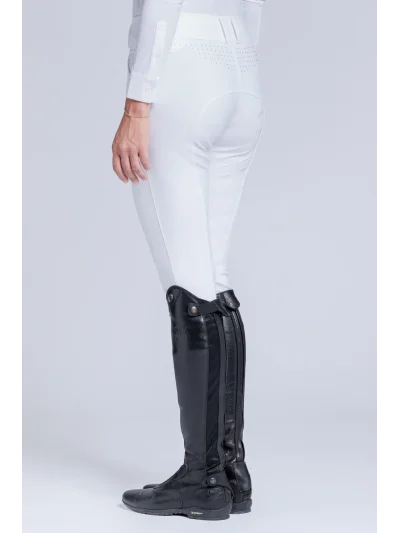 Pantalones de montar de cintura alta blancos full grip con brillantes para mujer - RG - imagen 3