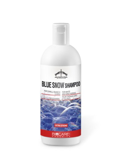 Shampoing extra-fort pour chevaux gris "Blue Snow" (500ml) - Veredus