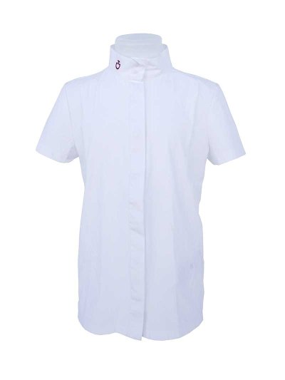 Chemise de compétition à manches courtes blanc pour fille - Cavalleria Toscana