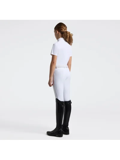 Polo de concurso blanco de manga corta para mujer - Cavalleria Toscana - imagen 3