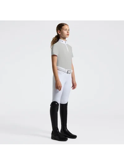 Polo de concurso verde de manga corta para mujer - Cavalleria Toscana - imagen 2