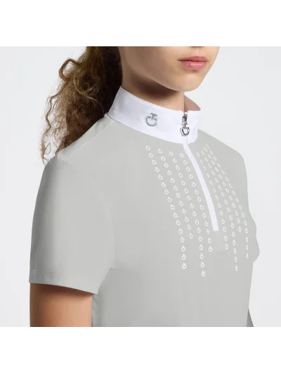Polo de concurso verde de manga corta para mujer - Cavalleria Toscana