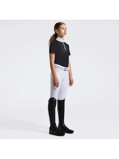 Polo de concurso azul marino de manga corta para mujer - Cavalleria Toscana - imagen 2