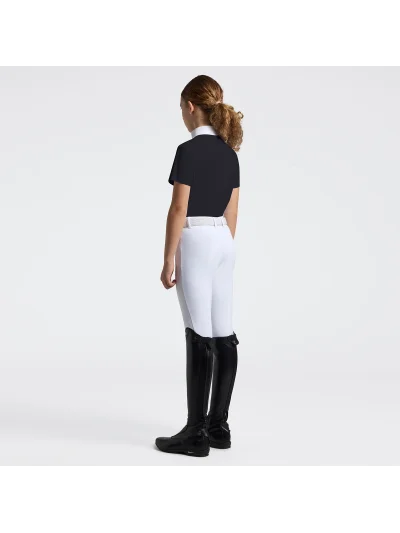 Polo de concurso azul marino de manga corta para mujer - Cavalleria Toscana - imagen 3