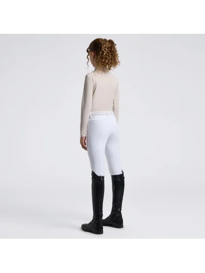 Polo de concours à manches longues beige (Rainy Day) pour fille - Cavalleria Toscana - imagen 2
