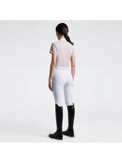 Polo de entrenamiento rosa con inserciones perforadas para mujer - Cavalleria Toscana - imagen 4