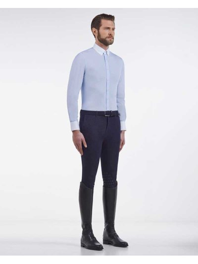 Chemise de concours à manches longues bleu clair pour homme - Cavalleria Toscana