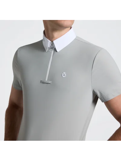 Polo de concurso verde con cremallera para hombre - Cavalleria Toscana