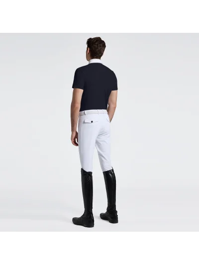 Polo de concurso azul marino con cremallera para hombre - Cavalleria Toscana - imagen 2