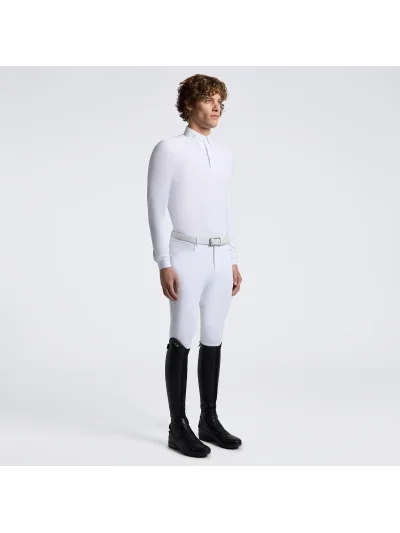 Camisa de concurso de manga larga blanca para hombre - Cavalleria Toscana - imagen 2