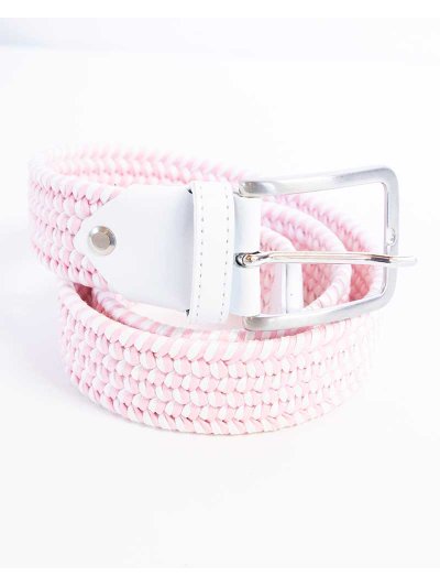 Ceinture blanc et rose tressé et élastique - Cavalleria Toscana