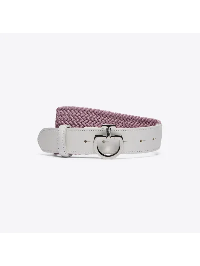 Cinturón elástico rosa con cierre de logotipo para mujer - Cavalleria Toscana