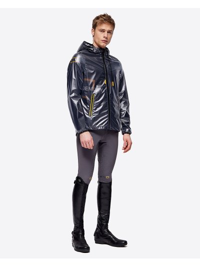 Coupe-vent noir transparent unisexe pour la pluie avec capuche - RG